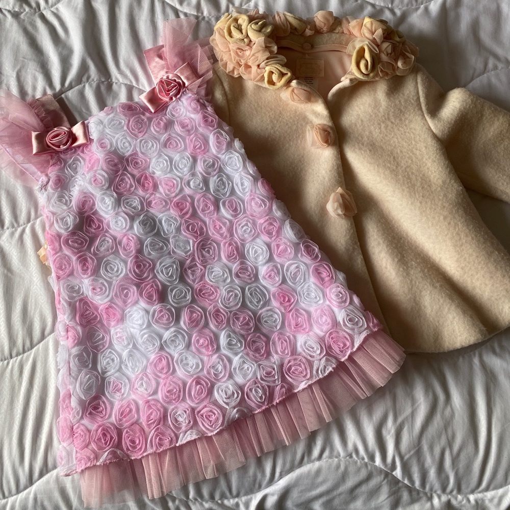 Boutique Baby Coat & Dress (pink, blush, nude)